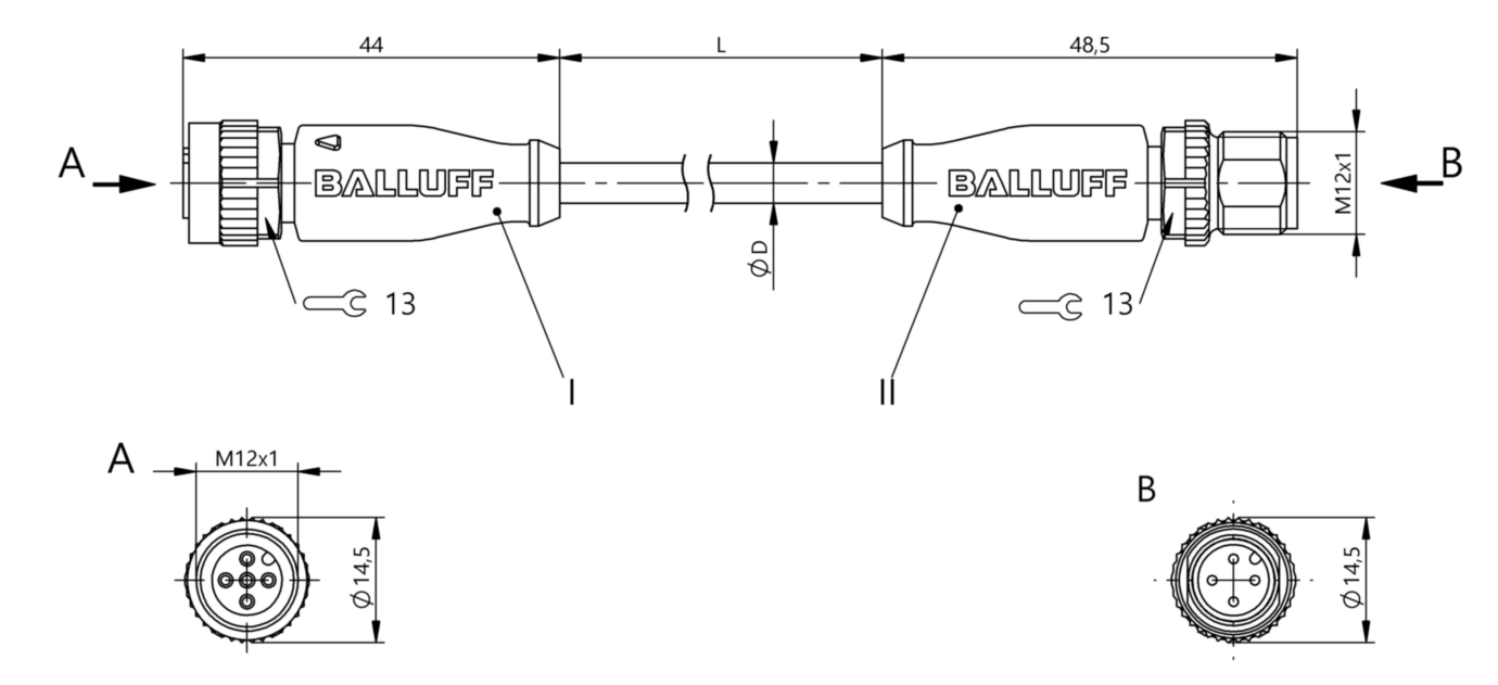Соединительный кабель Balluff BCC M415-M414-3A-606-PX0434-015