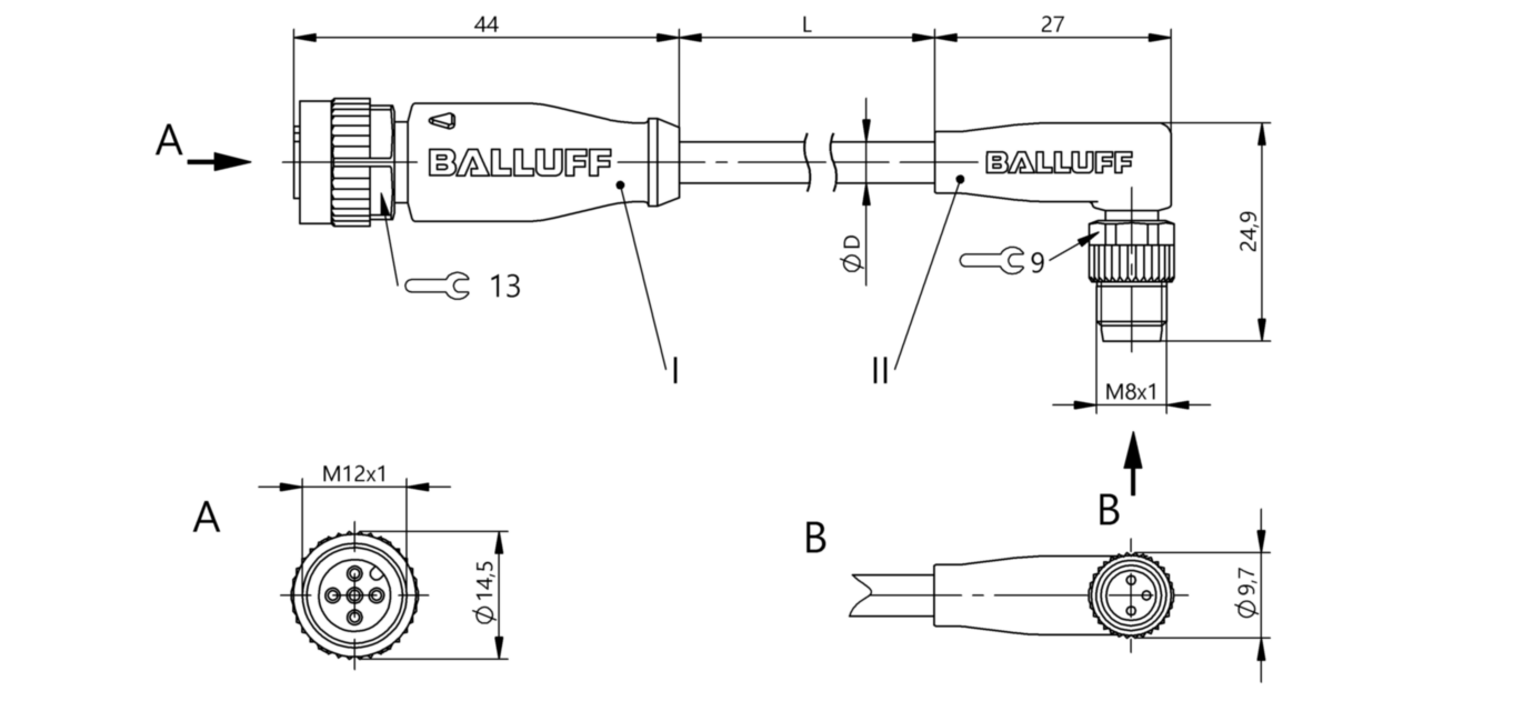Соединительный кабель Balluff BCC M415-M323-3F-602-EX43T2-010
