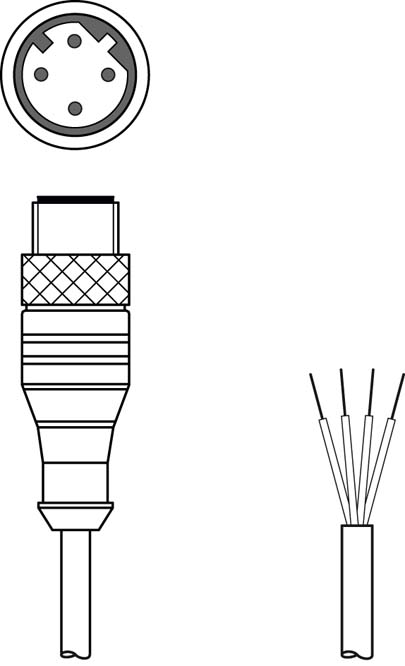 Разъем с кабелем Leuze Electronic KS ET-M12-4A-P7-100
