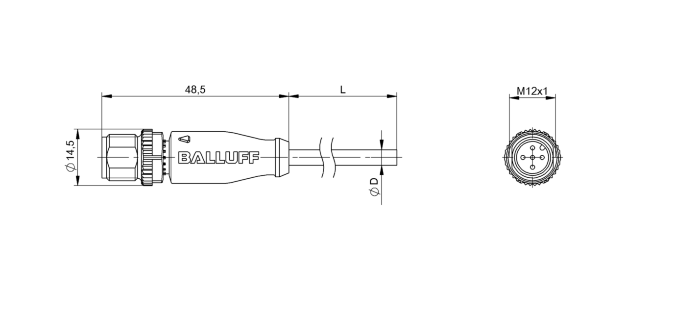 Разъем с кабелем Balluff BCC M415-0000-2A-017-VX8534-150