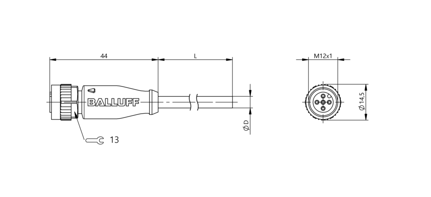 Разъем с кабелем Balluff BCC M415-0000-1A-034-PW3534-075