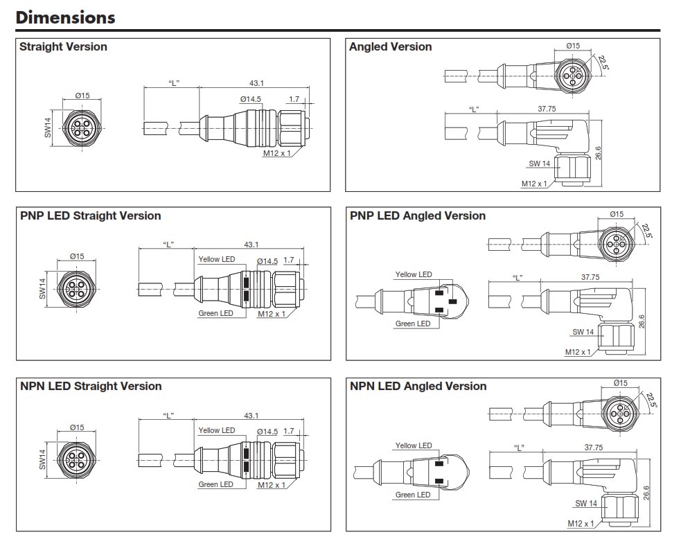 Разъем с кабелем Carlo Gavazzi CONB14NF-A2W