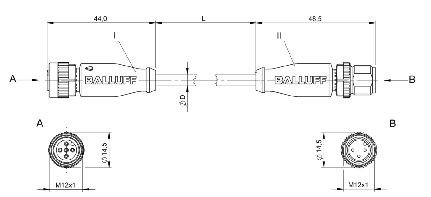 Соединительный кабель Balluff BCC M415-M413-3A-300-VX8334-070