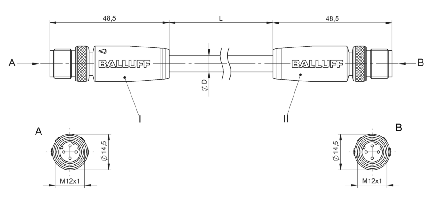 Соединительный кабель Balluff BCC M414-M414-6D-331-PS54N2-400