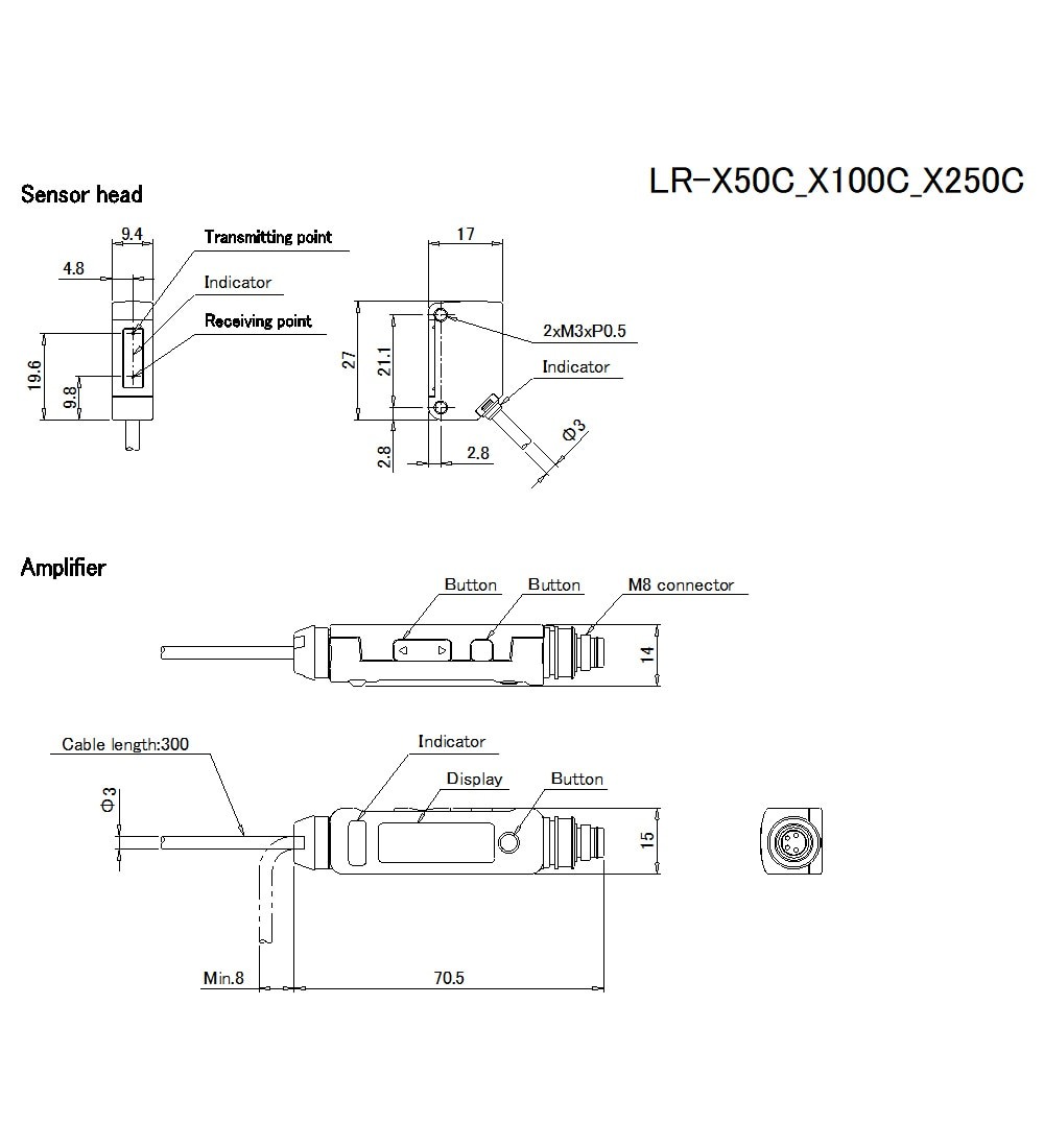 Лазерный датчик смещения с усилителем KEYENCE LR-X50C