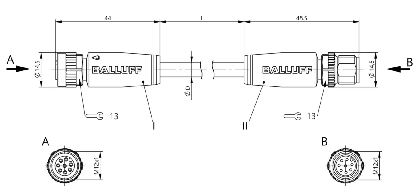 Соединительный кабель Balluff BCC M418-M418-3A-342-PX0825-015
