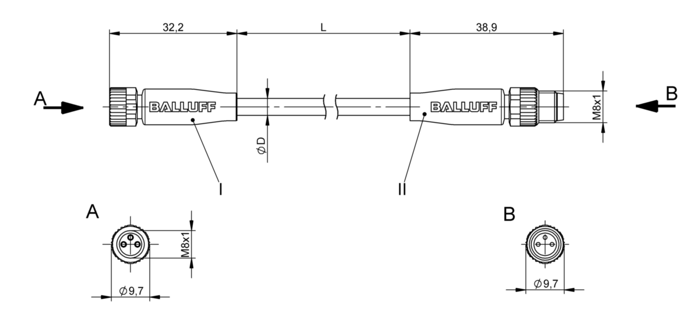 Соединительный кабель Balluff BCC M313-M313-30-300-PW3334-010