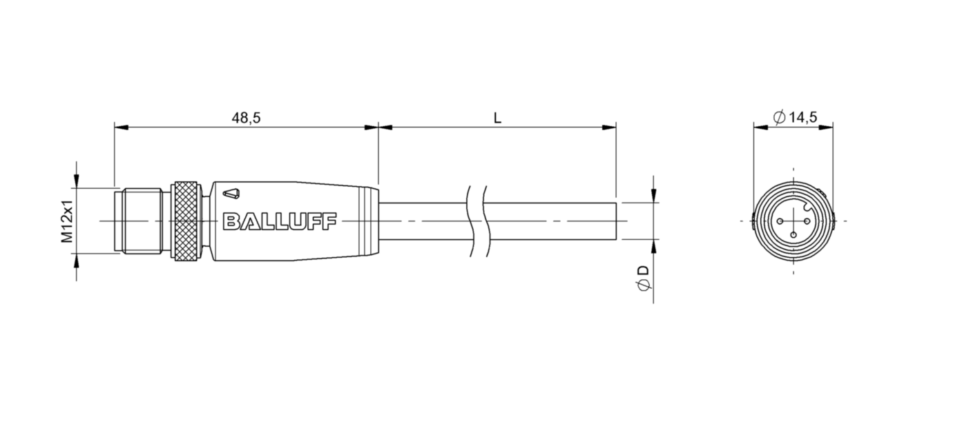 Разъем с кабелем Balluff BCC M413-0000-2A-036-PS0334-050