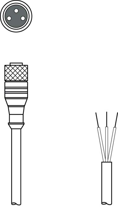 Разъем с кабелем Leuze Electronic KD U-M8-3A-P1-050
