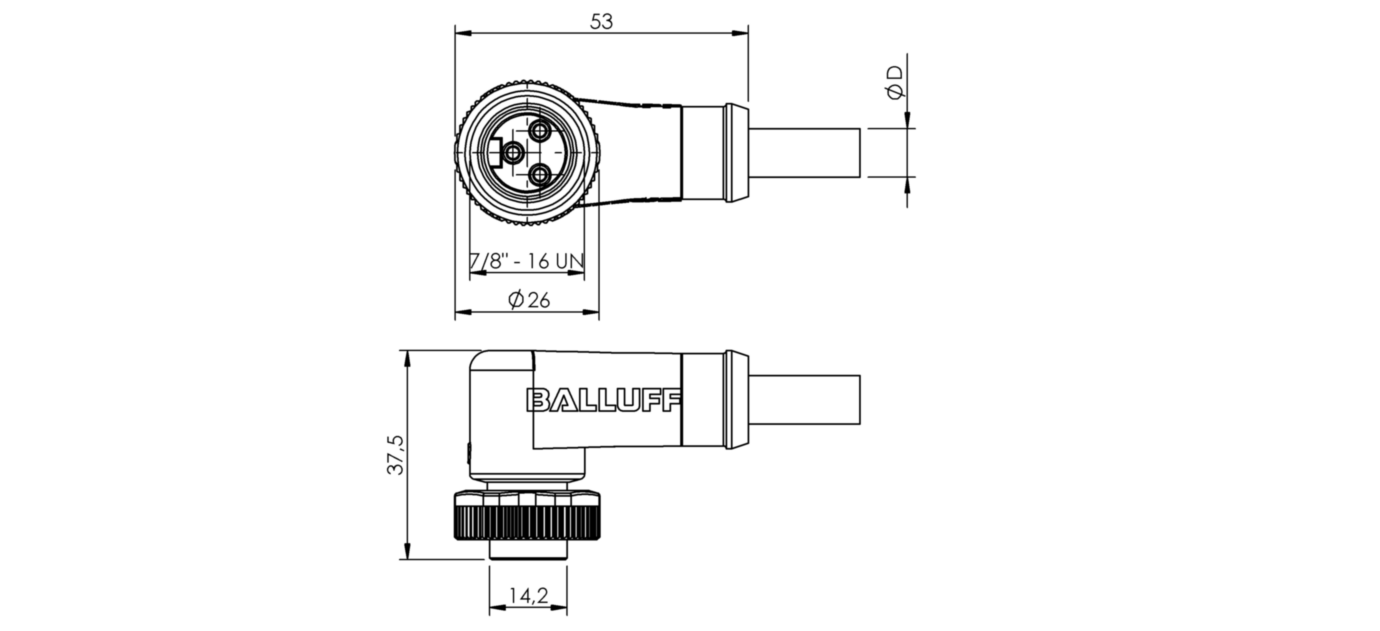 Разъем с кабелем Balluff BCC A323-0000-10-097-PX03A5-050