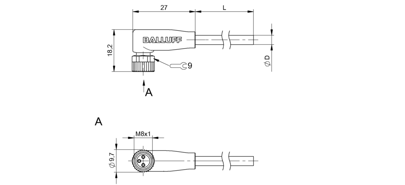 Разъем с кабелем Balluff BCC M323-0000-10-004-EX43T2-050