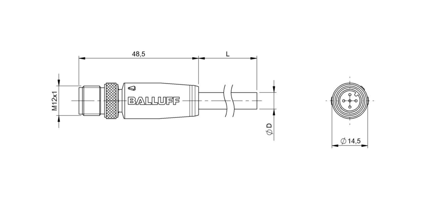 Разъем с кабелем Balluff BCC M415-0000-2A-016-PS0525-050
