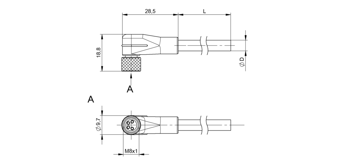 Разъем с кабелем Balluff BCC W324-0000-10-003-SW0434-040