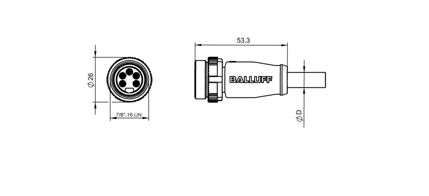 Разъем с кабелем Balluff BCC A315-0000-20-063-PX05A5-050