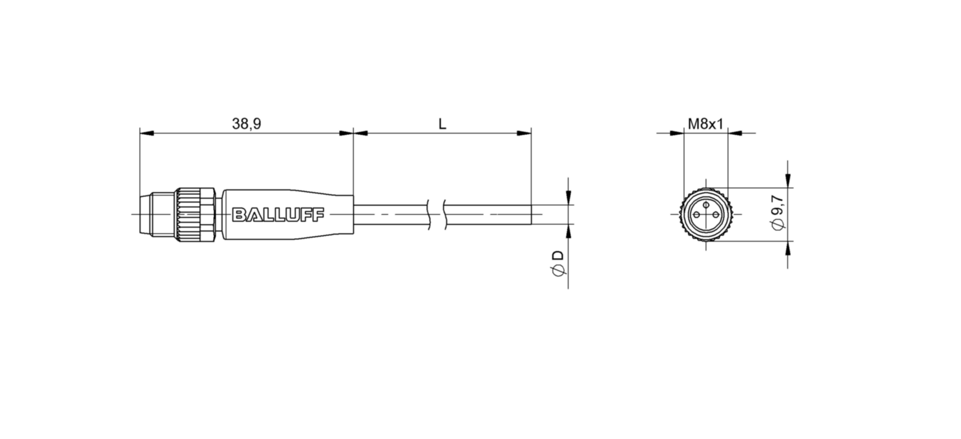 Разъем с кабелем Balluff BCC M313-0000-20-001-PW0334-050