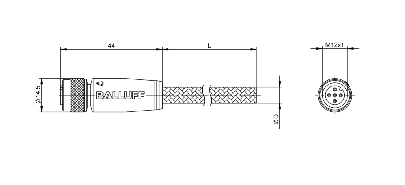 Разъем с кабелем Balluff BCC W415-0000-1A-003-MW8434-010