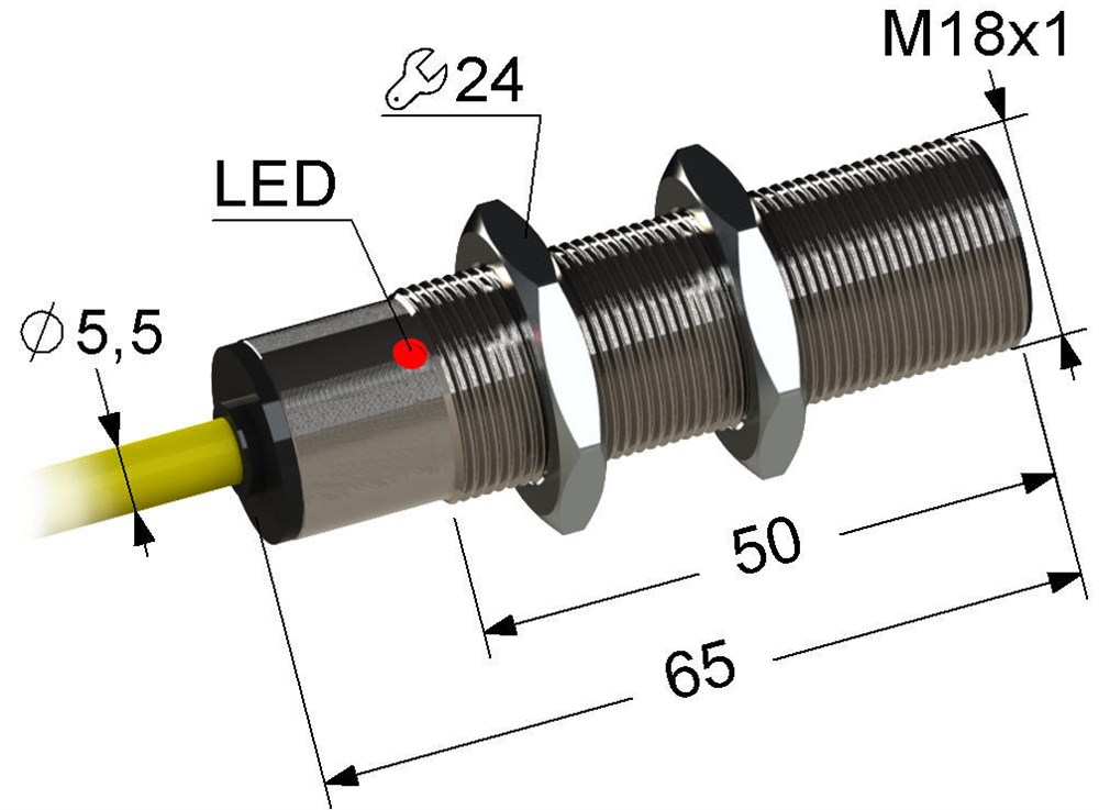 Индуктивный датчик с аналоговым выходом Мега-К PS2D-18M65-5B91-K