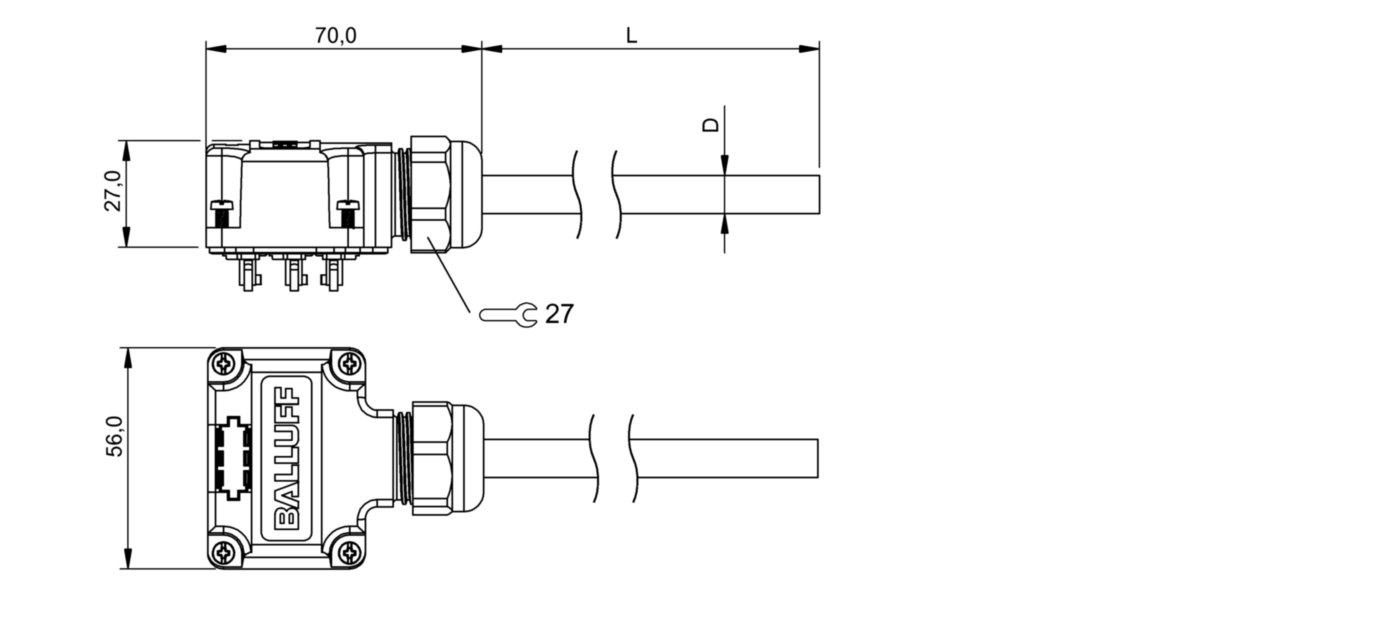 Распределительная коробка Balluff BPI T00N-K-00-KPXN0-030