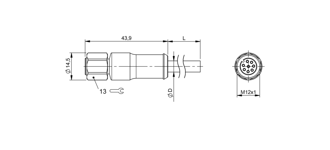 Разъем с кабелем Balluff BCC S4B8-0000-1A-045-YX8825-150-C009