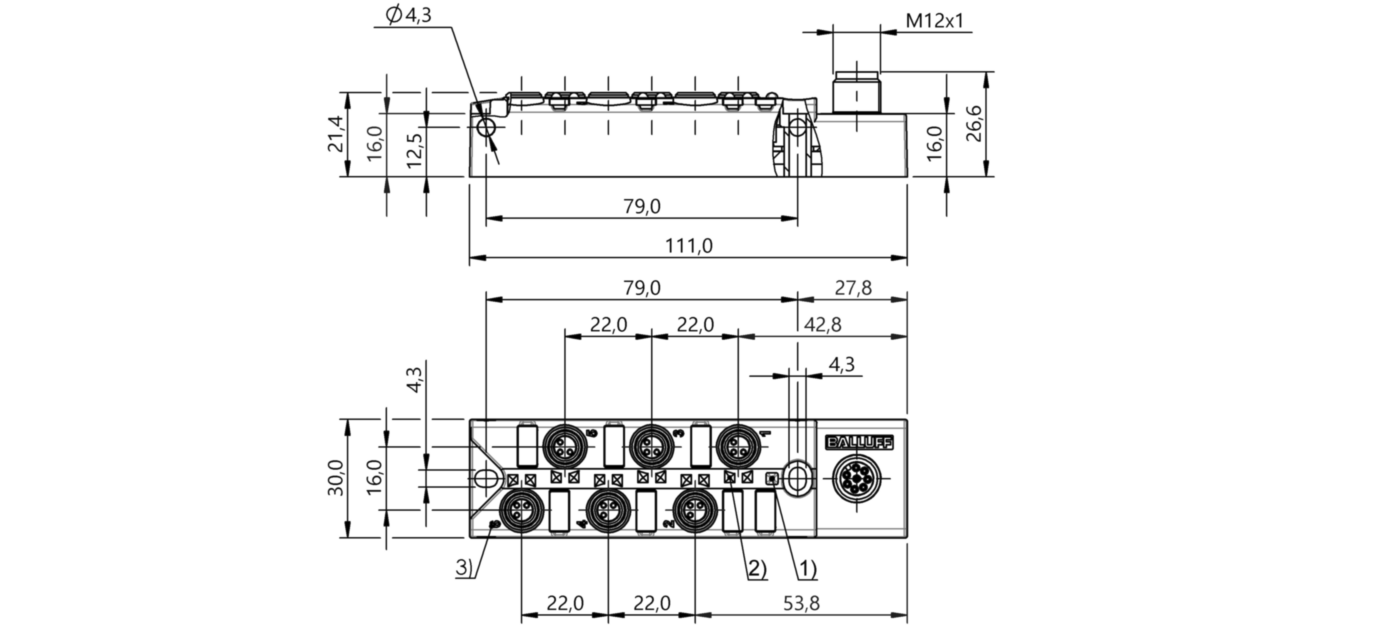 Распределительная коробка Balluff BPI 6M303N-5K-B0-SM48T