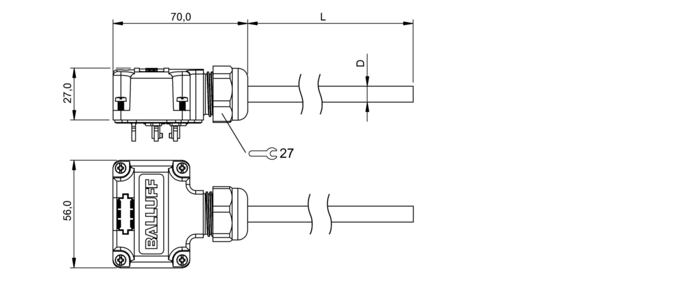 Распределительная коробка Balluff BPI T00E-K-00-KPXB0-100