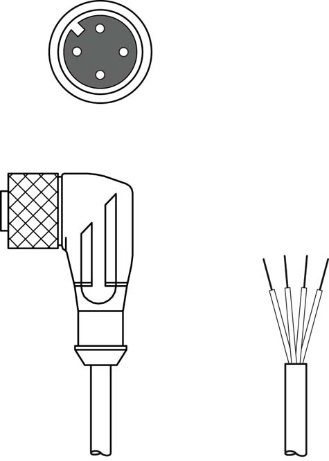 Разъем с кабелем Leuze Electronic KD U-M12-4W-V1-050