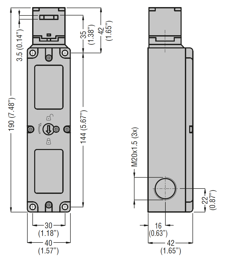 Замок безопасности Lovato Electric SRASM20