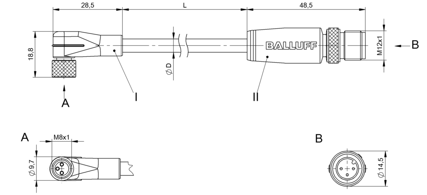 Соединительный кабель Balluff BCC W323-W413-3E-602-TW0334-015