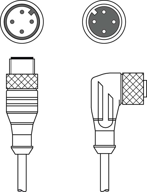 Соединительный кабель Leuze Electronic KDS U-M12-4W-M12-4A-P1-015-3DP