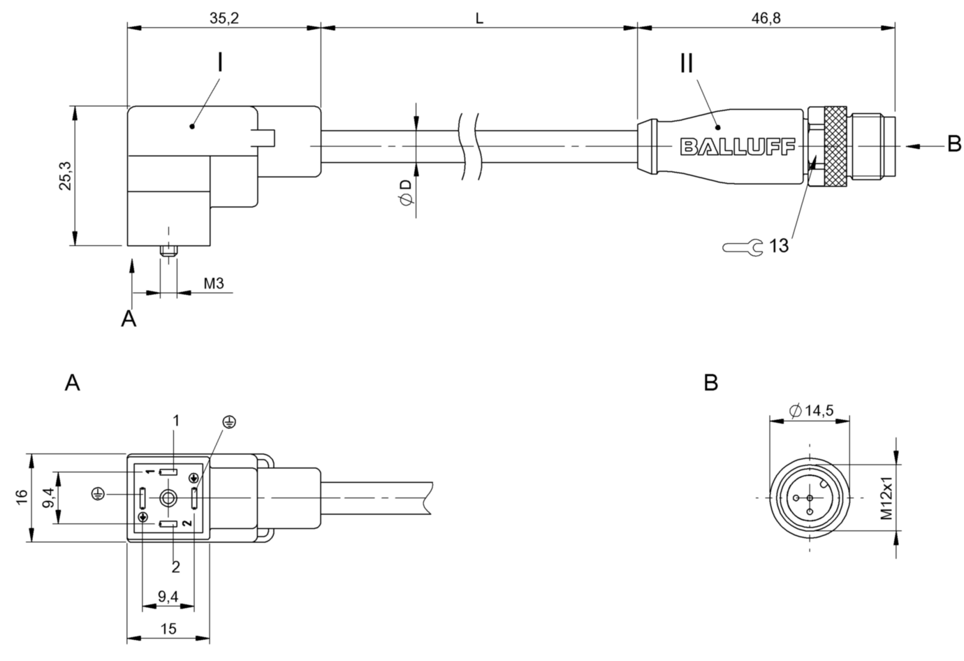Соединительный кабель Balluff BCC VC44-M413-3E-665-PX0350-050
