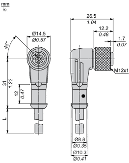 Разъем с кабелем Telemecanique XZCP1241L5