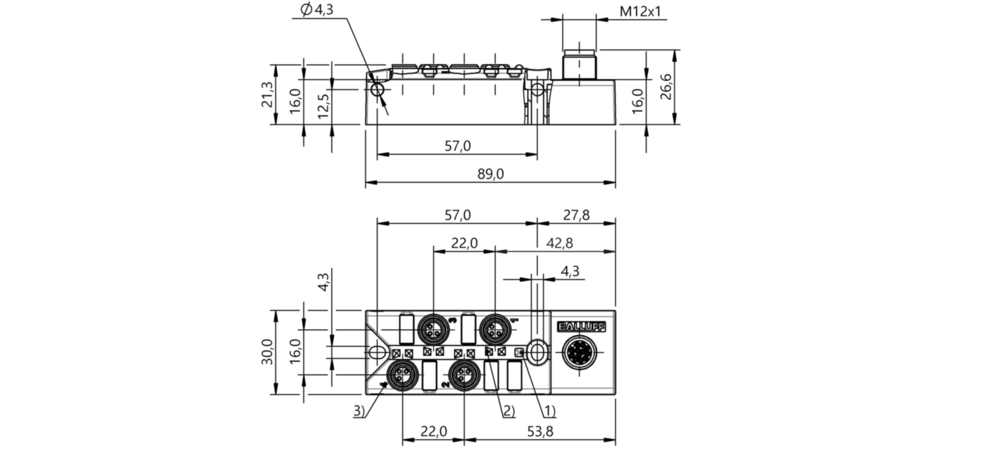 Распределительная коробка Balluff BPI 4M303N-5K-B0-SM4CT