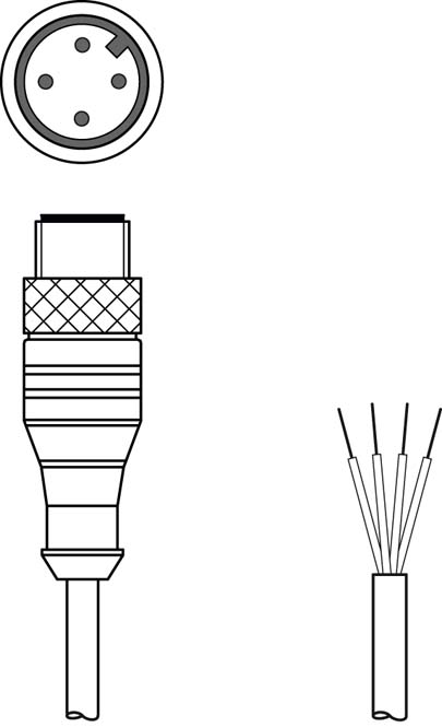 Разъем с кабелем Leuze Electronic KS U-M12-4A-V1-020
