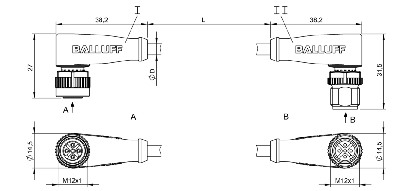 Соединительный кабель Balluff BCC M425-M425-3A-660-PX0534-003