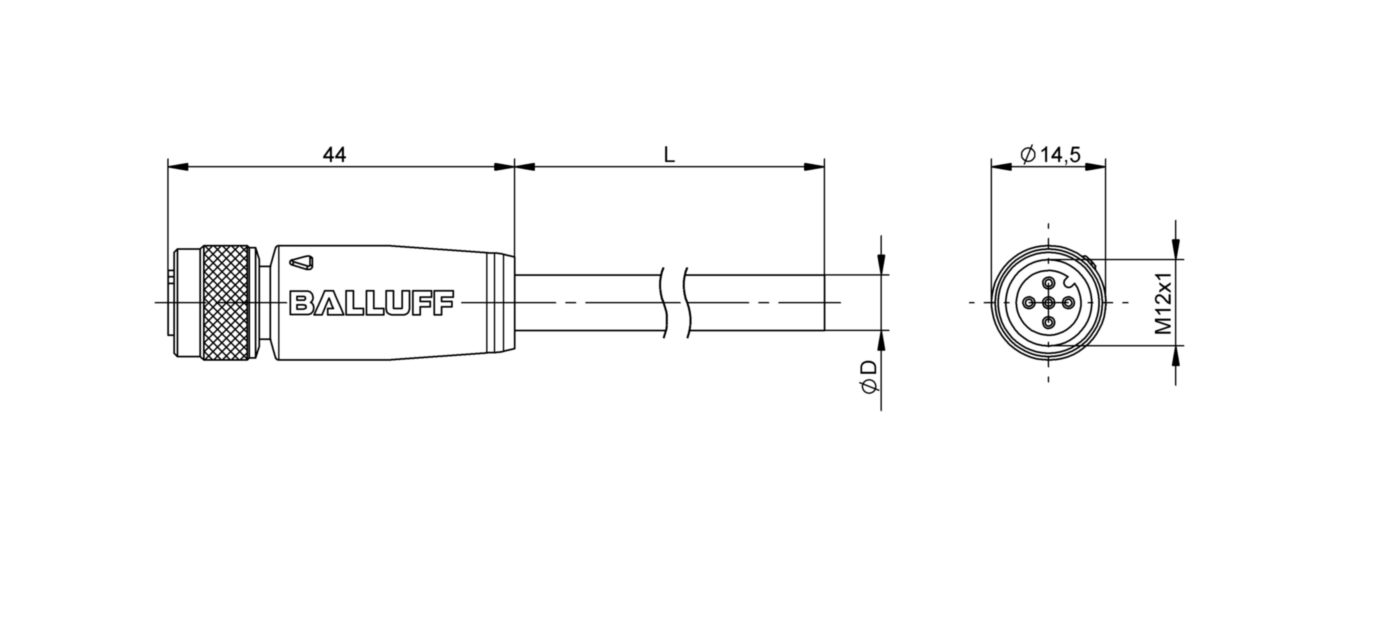 Разъем с кабелем Balluff BCC M415-0000-1A-037-VS8334-020