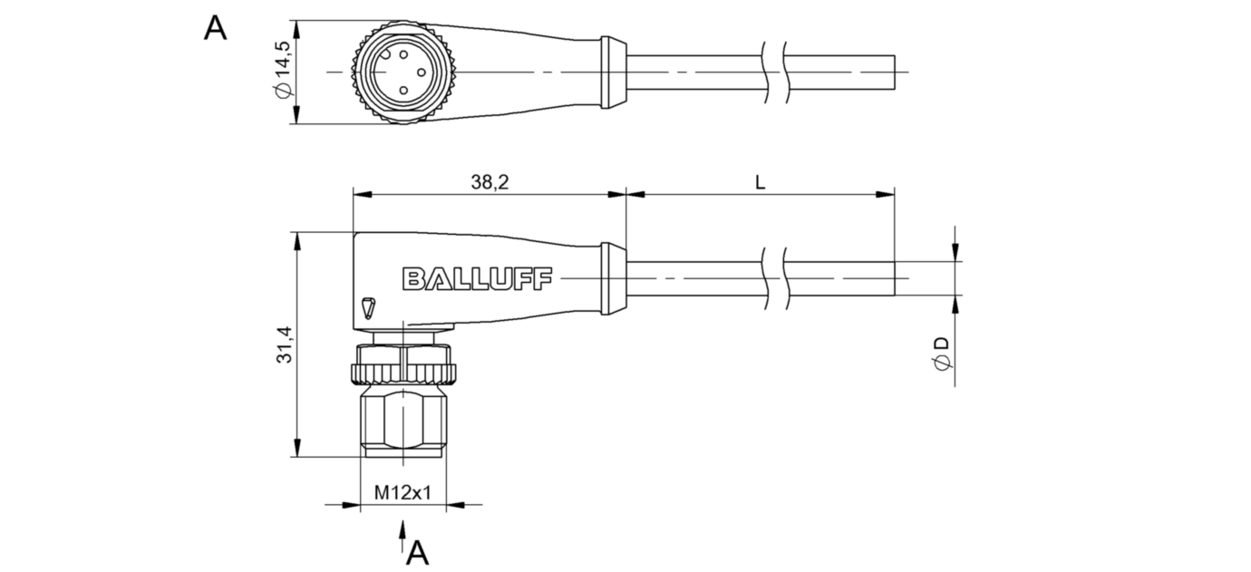 Разъем с кабелем Balluff BCC M423-0000-2A-001-EX43T2-050