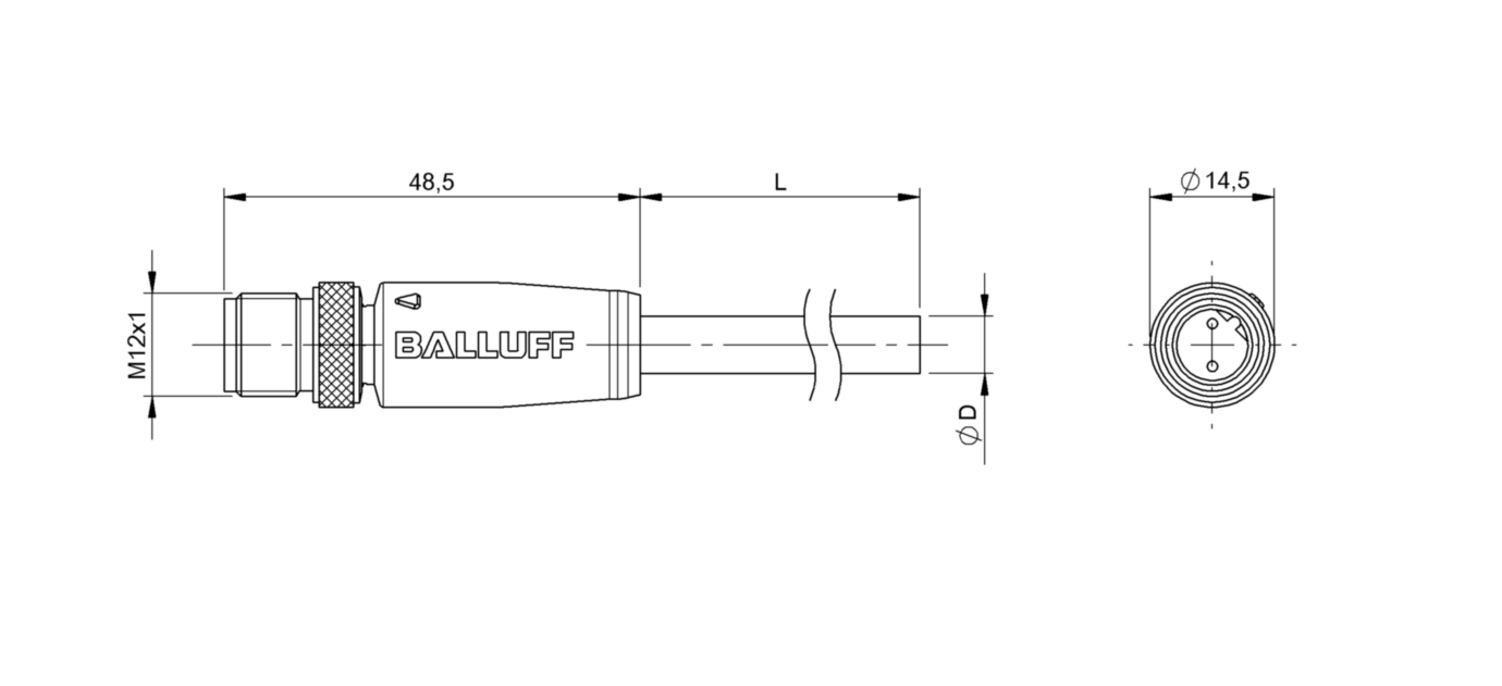 Разъем с кабелем Balluff BCC M412-0000-2B-031-PS72N1-150