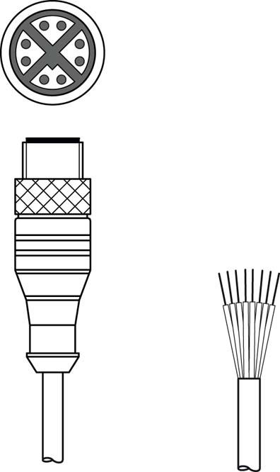 Разъем с кабелем Leuze Electronic KS GB-M12-8A-P7-100