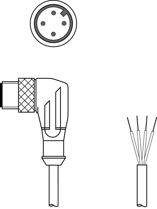 Разъем с кабелем Leuze Electronic KS U-M12-4W-V1-100