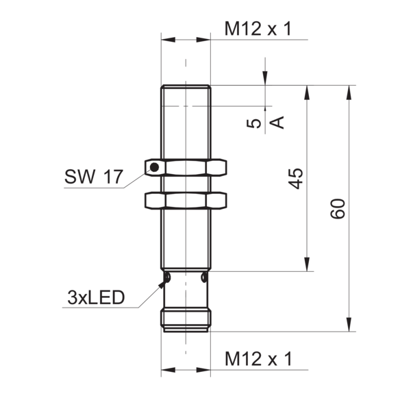 Индуктивный датчик расстояния Baumer IR12.D03K-F60.UA1E.7FO/B015