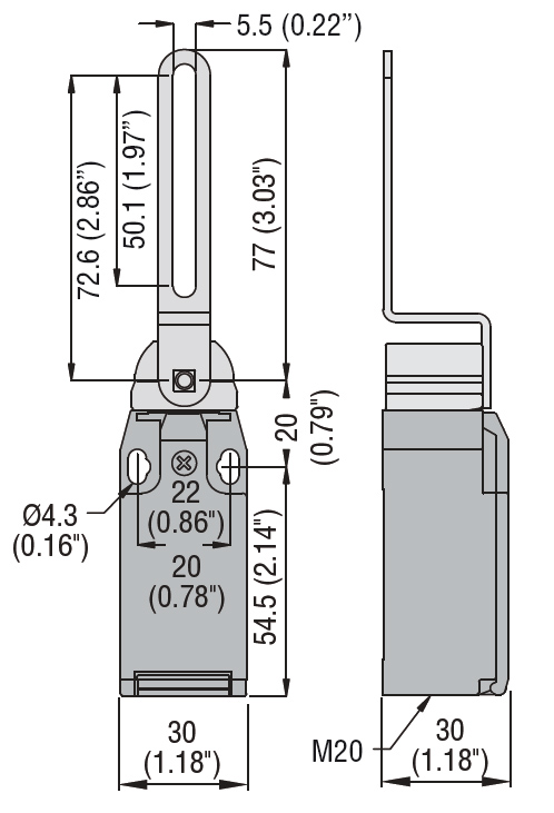 Kонцевой выключатель безопасности Lovato Electric KBQ1L02