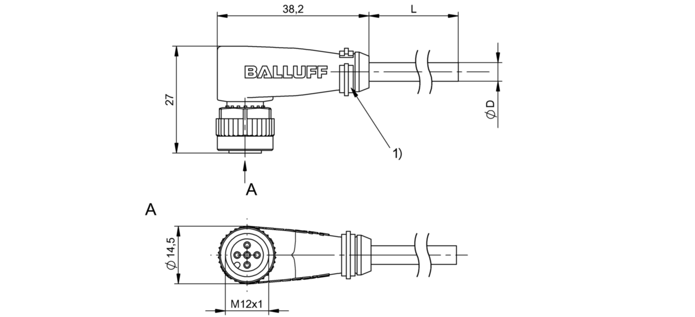 Разъем с кабелем Balluff BCC M425-0000-1A-003-PH0434-050