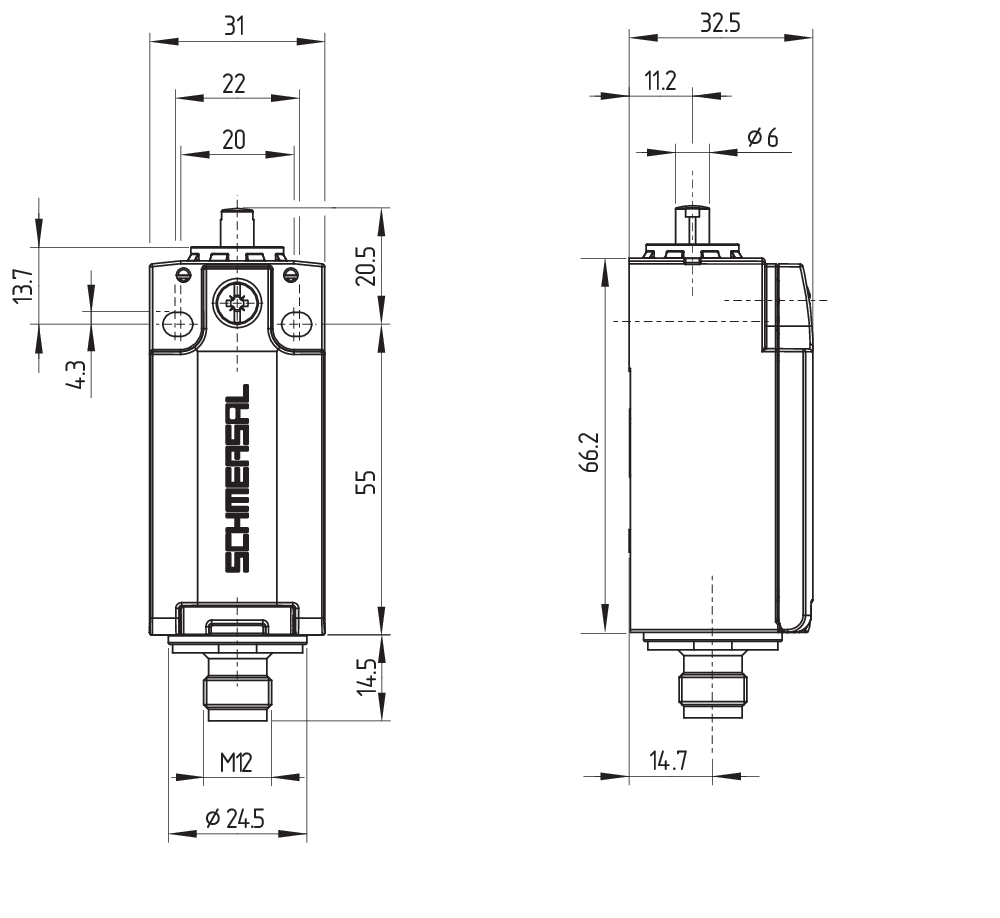 Kонцевой выключатель безопасности Schmersal PS215L-Z11A1-ST-R200