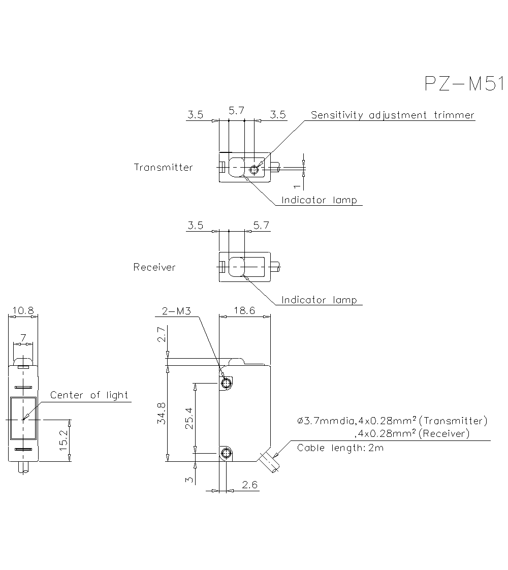 Оптический датчик KEYENCE PZ-M51P