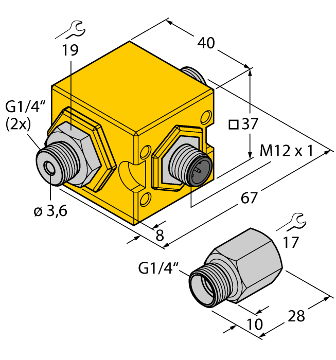 Датчик потока TURCK FCIC-G1/4A4P-AP8-H1141/1.0