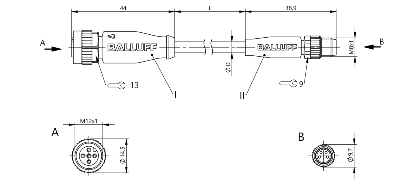 Соединительный кабель Balluff BCC M415-M314-3F-304-PX0434-020