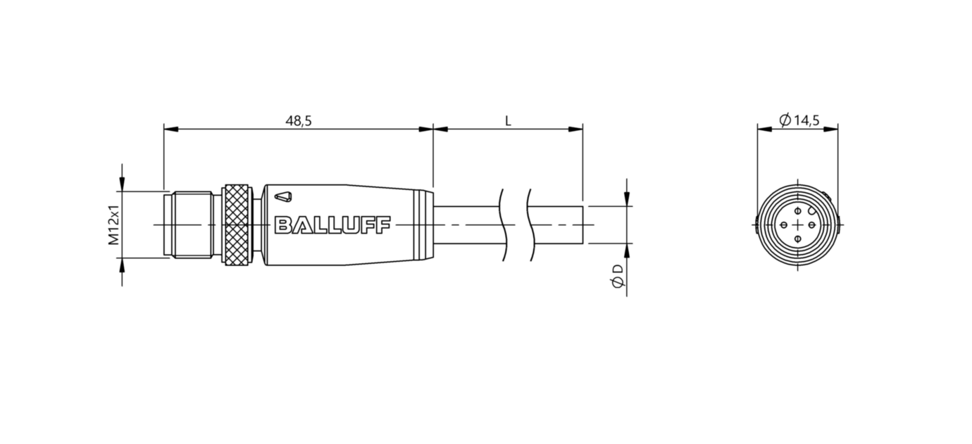 Разъем с кабелем Balluff BCC M414-0000-2A-014-PS0434-100