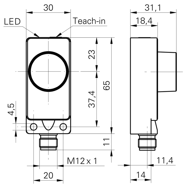 Ультразвуковой датчик Baumer UZDK 30P6104/S14