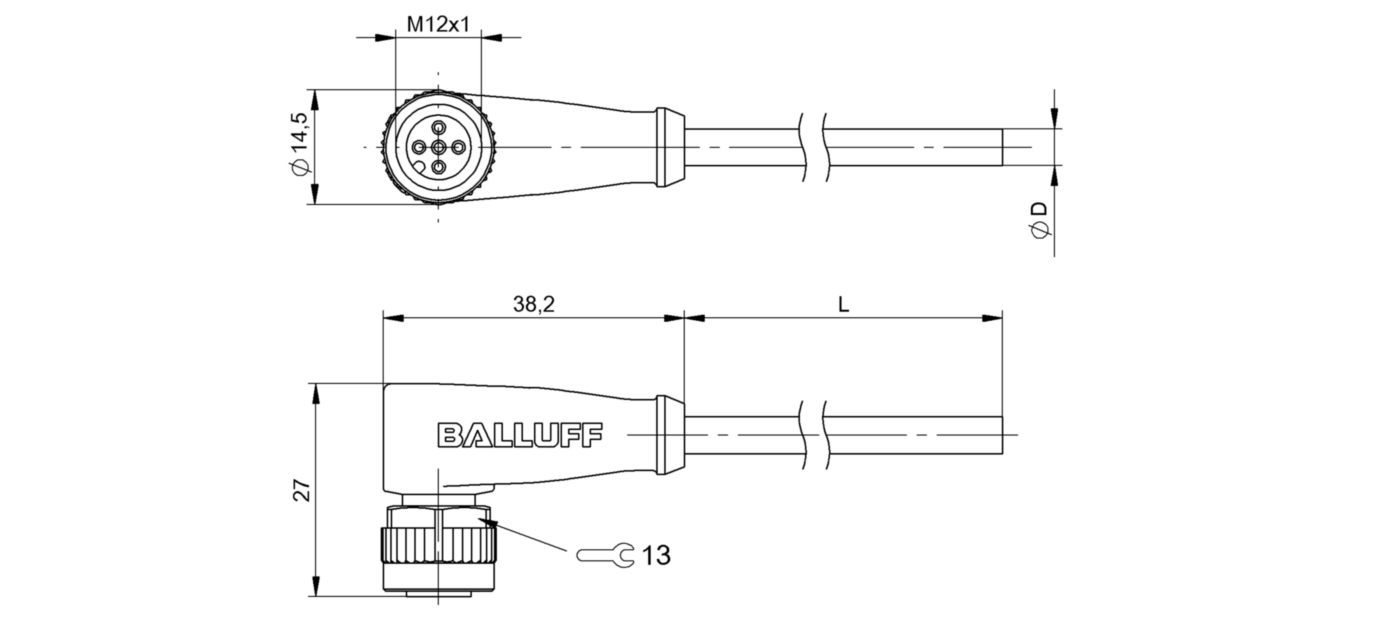 Разъем с кабелем Balluff BCC M425-0000-1A-005-PX0334-100