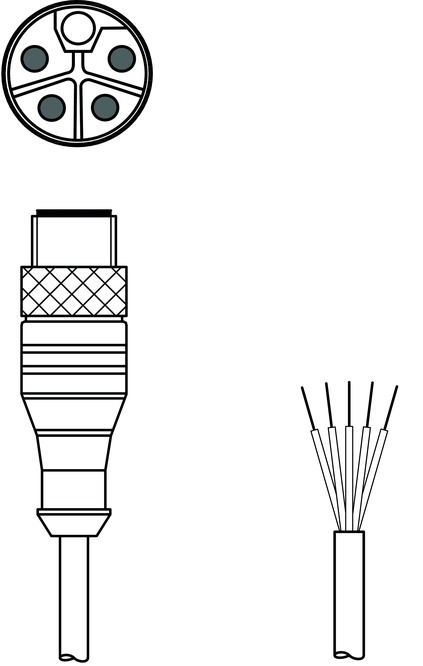 Разъем с кабелем Leuze Electronic KD PL-M12-5A-P0-100